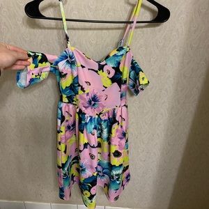 Cold shoulder floral dress